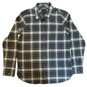 J. CREW Women's Green Plaid Shirt Sz 6 Tartan Tissue Boy Long Sleeve Button Up